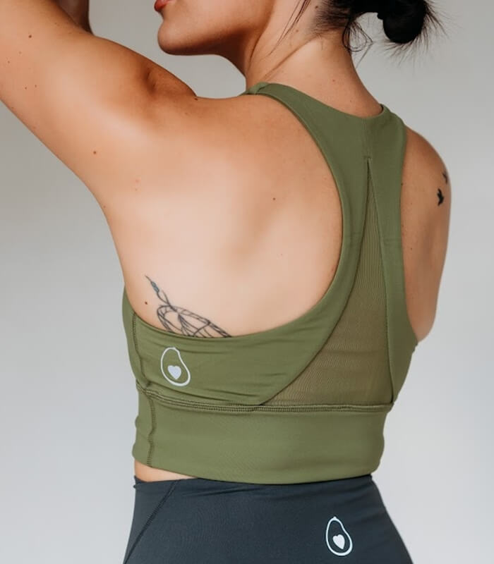 what size sports bra should I get soft double-layered fabric sports bra from RedAvowear for high-impact support